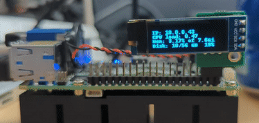 OLED Diplay stats running on an Up Board UP4000
